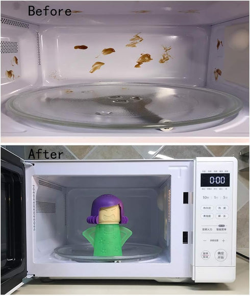 Angry Mom Microwave Cleaner, Mad Mama Microwave Steam Cleaner, Just Add Vinegar and Water, Easily Cleans the Crud in Minutes (Green)...