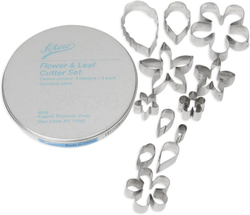 Ateco 12pc Stainless Steel Flower & Leaf Cutter Set...