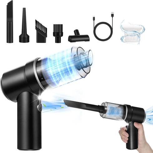 Car Vacuum Portable Cordless 8000Pa Mini Hand held Vacuum Cleaner and Air Duster, 120W High Power Wet and Dry Car Vacuum Cleaner Rechargeable with...