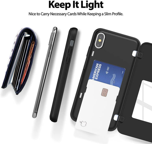 GOOSPERY Magnetic Secure Bumper Compatible with iPhone Xs Max Case, Card Holder Wallet Case, Easy Magnet Auto Closure Protective Dual Layer Protec...