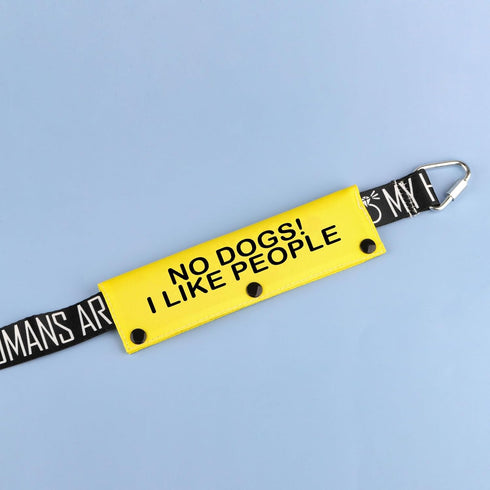 Funny Dog Leash Sleeve No Dogs!I Like People Dog Leash Wrap Alert Hanging Sleeve Pet Birthday Gift (I Like People-YE Sleeve)...