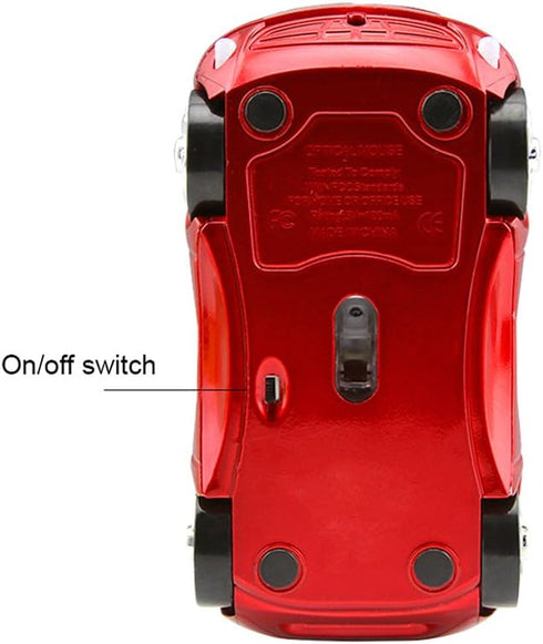 2.4GHz Wireless Mouse Cool 3D Sport Car Shape Ergonomic Optical Mice with USB Receiver for PC Laptop Computer Women Small Hands (Red)...