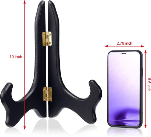 2 Packs Wooden Plate Stands for Display, Plate Holder Display Stand, Picture Frame Stand Easels, Tabletop Art Holder, Decorative Book Dish Stand...