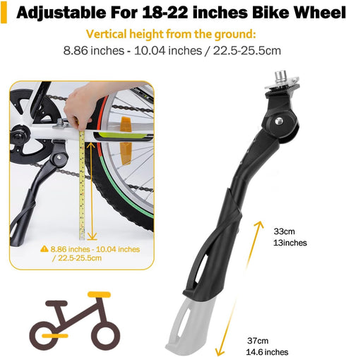 Cyfie Bike Kickstand for Kids Bike 18 20 22 inch Wheel, Center Mount Bicycle Kick Stand, Adjustable Child Kickstands for 18" 20" 22" Adult Mountai...