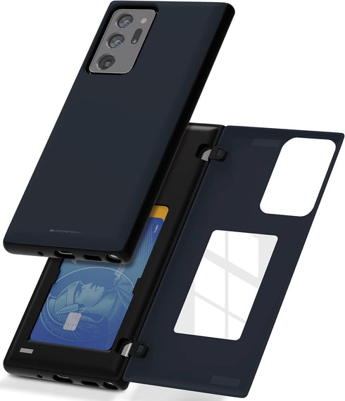 GOOSPERY for Samsung Galaxy Note 20 Ultra 6.9"(2020) Card Holder Wallet Case, Easy Magnetic Door Closure Protective Dual Layer Bumper Phone Back C...