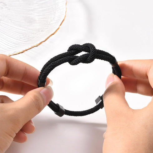 TempBeau Love Knot Bracelet Gift for Men - Braided Cord Rope Bracelets for Men,String Bracelet with Infinity Knot Anniversary Birthday Gifts...