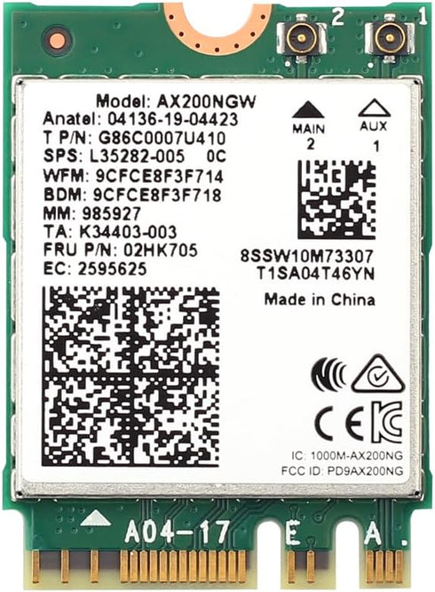 WiFi 6 AX200NGW M.2 2230 WiFi Network Card Dual Band 160MHz MU-MIMO 802.11AC AX 3000Mbps 2.4Ghz 5Ghz BT5.2 AX200 Wireless Adapter OFDMA Support vP...