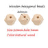 Organic Wooden Geometric Hexagon Beads Accessory 20mm Ecofriendly Wood Faceted Beads DIY Craft Jewelry (20mm-20pcs)...