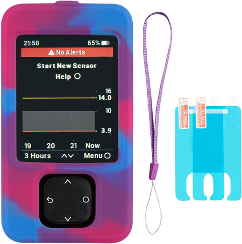 Dexcom G7 Receiver Case with Wrist Lanyard and 2PCS Screen Protector (Tricolor Mixing)...