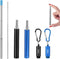 2 Pack Reusable Metal Straws Collapsible Stainless Steel Drinking Straw Travel Portable Telescopic Straw with Case,2 Cleaning Brushes Included Bla...