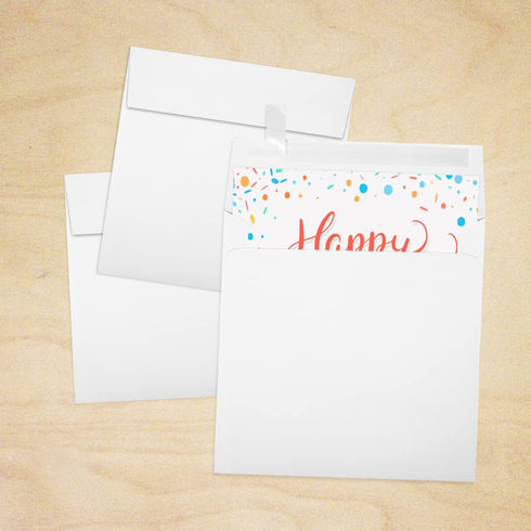 LUXPaper Square Invitation Envelopes | Peel & Press | 6" x 6" | Bright White | 80lb. Text | 50 Qty...