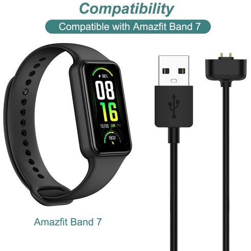 Kissmart Charger for Amazfit Band 7, Replacement USB Magnetic Charging Cable Cord Accessories for Amazfit Band 7 Fitness Tracker [2Pack - 3.3ft/1m...