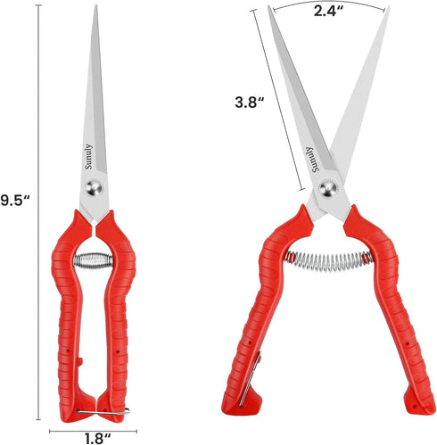 Extra Long Pruning Shears, Gardening Hand Pruners with Stainless Steel Blades, Garden scissors for Arranging Flowers, Trimming Plants, Harvesting ...
