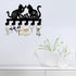 CREATCABIN Cat Metal Key Holder for Wall Mounted Key Hooks Iron Key Hanger Holder with 6 Hooks Metal Key Hanging Organizer Black Rack Wall Decor f...