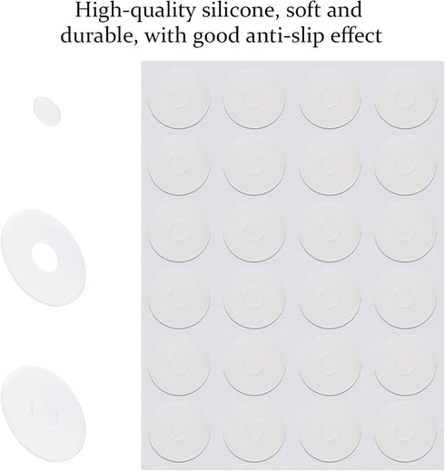 Non-Slip Silicone Grips for Quilt Templates Slip Ruler Grip Stickers Non-Slip Adhesive Rings, 48 Pieces in Total, 24 Large and 24 Small...