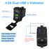 WATERWICH 5V 4.2A Marine Dual USB Car Charger Adapter Socket Waterproof with Led Digital Voltmeter for Universal Rocker Switch Boat RV Vehicle......
