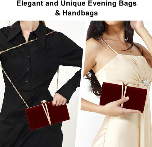 Clutch Bags for Women Vintage Evening Bag Diamond Handbag Suede Velvet Purse Clutch Purse...