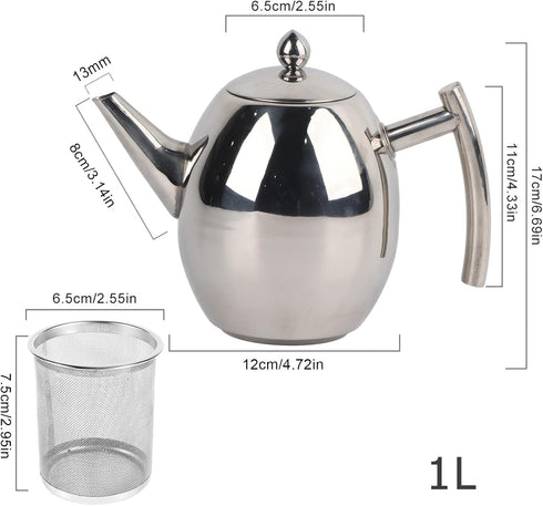 Tea Kettle,Tea Pot,Magic Teapot,Glass Teapot,Kettle,Tea Infuser,Sturdy and Thickened Flat Bottom Coffee Pot 1L 1000ml...