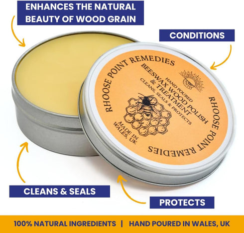 Beeswax Furniture Polish & Conditioner for Wood Enhances the Natural Beauty of Oak Pine Beech & More Seals & Protects for a Perfect Finish Bees Wa...