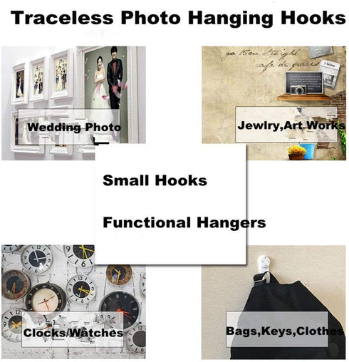 Picture Hangers for Hardwall 20LB Maximum Load Hanging Photo Frames Drywall Hook Art Painting Display Hangers Clock Wedding Photos Hanging Hardwar...
