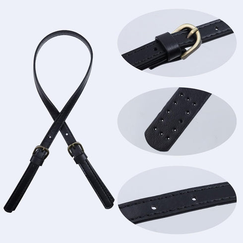 Semetall PU Leather Purse Handles 2 Pcs 65cm to 71cm Adjustable Shoulder Strap Black Purse Straps, Shoulder Strap Replacement for Crossbody...