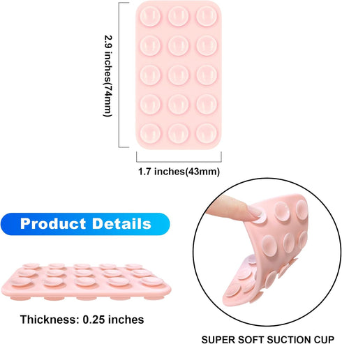 Double-Faced Silicone Suction Phone Case Adhesive Mount?Compatible with iPhone and Android Cellphone case (Chalk Pink)......