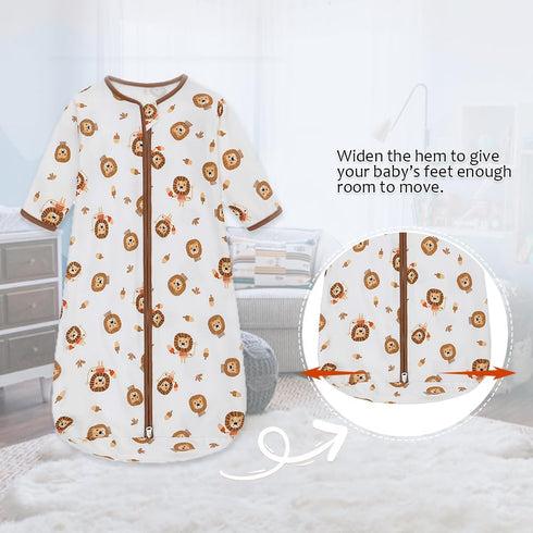 Long Sleeve Sleep Sack, 100% Cotton Baby Sleeping Bag 0-18 Months Baby Wearable Blanket Super Soft Temp Regulating Premium Infant Toddler Kids Sle...