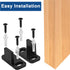 Black Sliding Barn Door Floor Guides Plastic Bypass Door Guide Hardware, 8-Pack...