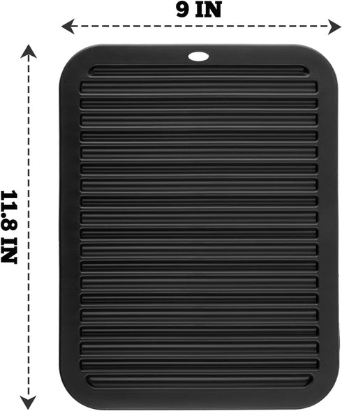 3 PCS Silicone Trivets for Hot Pots and Pans - 9"x12" Heat Resistant Trivet Mat - Hot Pads for Kitchen Quartz Countertops - Multipurpose Non-Slip ...