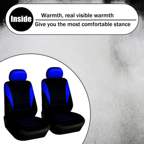 4PCS Car Seat Covers, Automotive Interior Full Set Non-Slip Waterproof Seat Cushion Protectors for Front Seats with Headrest Covers, Universal for...