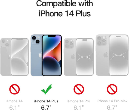 JETech Full Coverage Screen Protector for iPhone 14 Plus 6.7-Inch with Camera Lens Protector, Tempered Glass Film, HD Clear, 2-Pack Each...