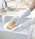 Alimat PluS 3 Pack Reusable Cleaning Gloves Latex Free, Dishwashing Gloves with Cotton Flock Liner and Embossed Palm, Waterproof Household Gloves ...