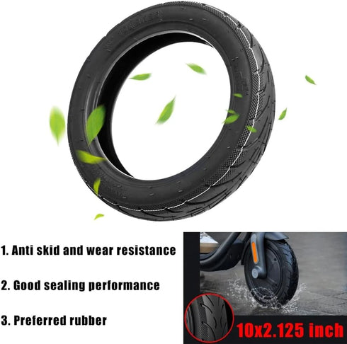 Electric Scooter Tire,10 * 2.125inch Replacement Scooter Tire Inner Outer Tyre Set for Segway F20 F25 F30 F40 Electric Scooters (Inner tyre)...
