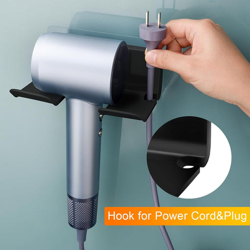 Hair Dryer Holder, Blow Dryer Holder Wall Mounted, Self Adhesive Wall Mountable Bathroom Organizer for Hair Care Tools,Compatible with Most Hair D...