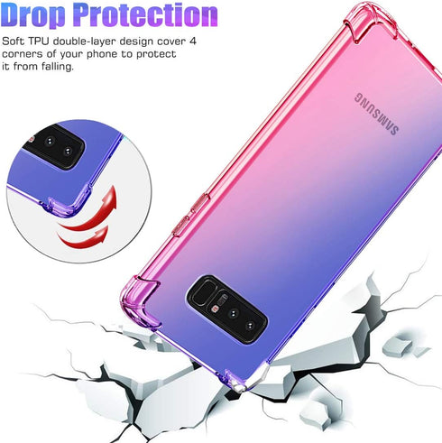 Case for Samsung Note 8, Galaxy Note 8 Cute Case Girls Women, Gradient Slim Anti Scratch Soft Clear TPU Phone Case Cover Shockproof Case for Samsu...