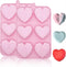 Valentine's Day Silicone Molds 2PCS Large 3D Diamond Heart Shape Chocolate Molds Soap Molds Cookie Cake Silicone Heart Molds for Candy Jello Candl...