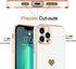 Teageo for iPhone 13 Pro Max Case for Women Girl Cute Love-Heart Luxury Bling Plating Soft Back Cover Raised Camera Protection Bumper Silicone Sho...