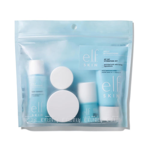 e.l.f. Jet Set Hydration Kit, Travel Friendly Hydrating Skincare Set, Face Cleanser, Balm, Moisturizer, Eye Cream & Night Cream, Vegan & Cruelty-F...
