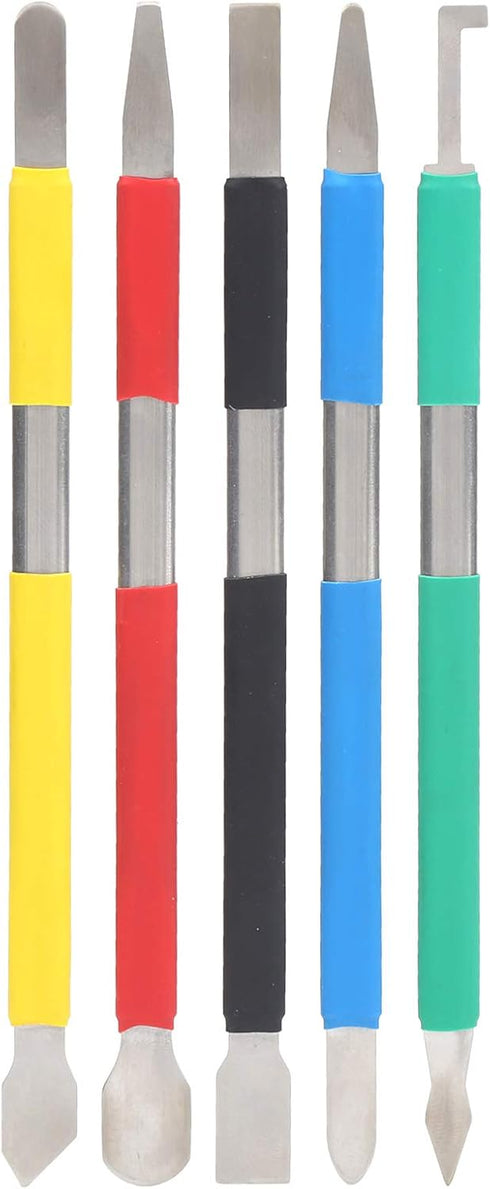 Hilitand 5pcs Dual Ends Metal Spudger Set, Professional Pry Opening Spudger, Prying Opening Repair Tool Kit for Mobile Phone Tablet Laptop Mp3 Wat...