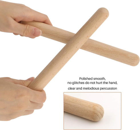 12PCS Wood Hand Percussion Shakers Musical Instruments for Kids Toddler Natural Wooden Percussion Toy Set for Gift, 4PCS Egg Shakers,4PCS Musical ...