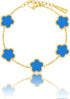 14K Gold Dainty Four Leaf Clover Bracelets for Women Lucky Flower Jewelry...