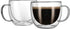 CNGLASS Double Wall Glass Cappuccino Mugs 8.1oz,Clear Insulated Glass Coffee Mug with Handle for Espresso,Latte,Tea,Set of 2...