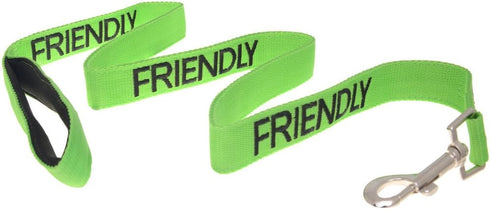 FRIENDLY Green Color Coded 2 4 6 Foot Padded Dog Leash (Known As Friendly) PREVENTS Accidents By Warning Others of Your Dog in Advance (Standard L...