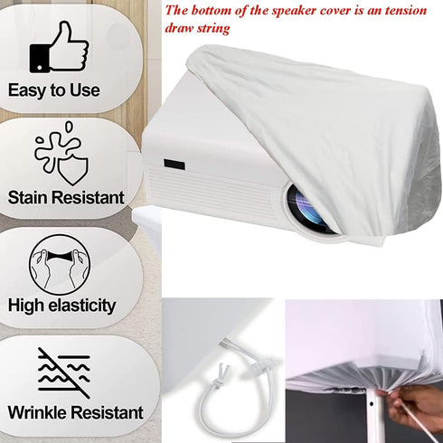 Projector Dust Cover Nylon Stretchy Outdoor Movie Video Projector Covers for Ceiling Mounted Universal Projectors Storage Bag Case Protective Cove...