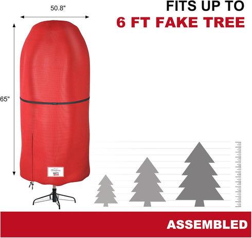 Christmas Tree Cover with Adjustable Straps, Durable Upright Xmas Tree Storage Bag with Zipper & Drawstring for up to 6 Foot Artificial Tree Stand...