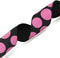 Morex Ribbon Sugar Dots Glitter Grosgrain Ribbon, 7/8-Inch by 4-Yard, Black/Hot Pink, 98805-713...