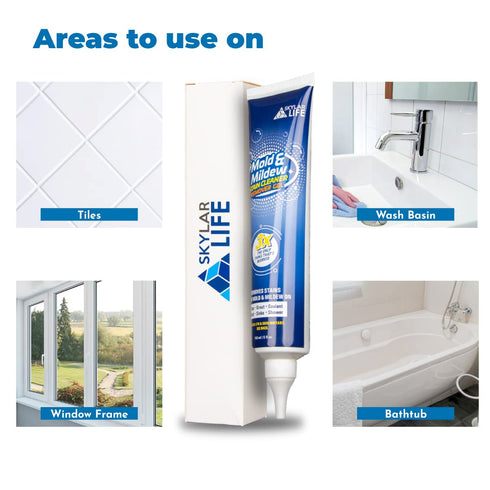 Skylarlife Home Tiles and Sealant, Rubber Stain Whitnener Gel Apply on Silicone Caulk for Bathroom, Kitchen, Joint Sealant, Rubber...