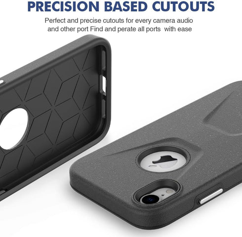 for iPhone XR Case 6.1 inch, 14ft Drop Tested, Shockproof Protection Dual Layer Case for iPhone XR, Black...