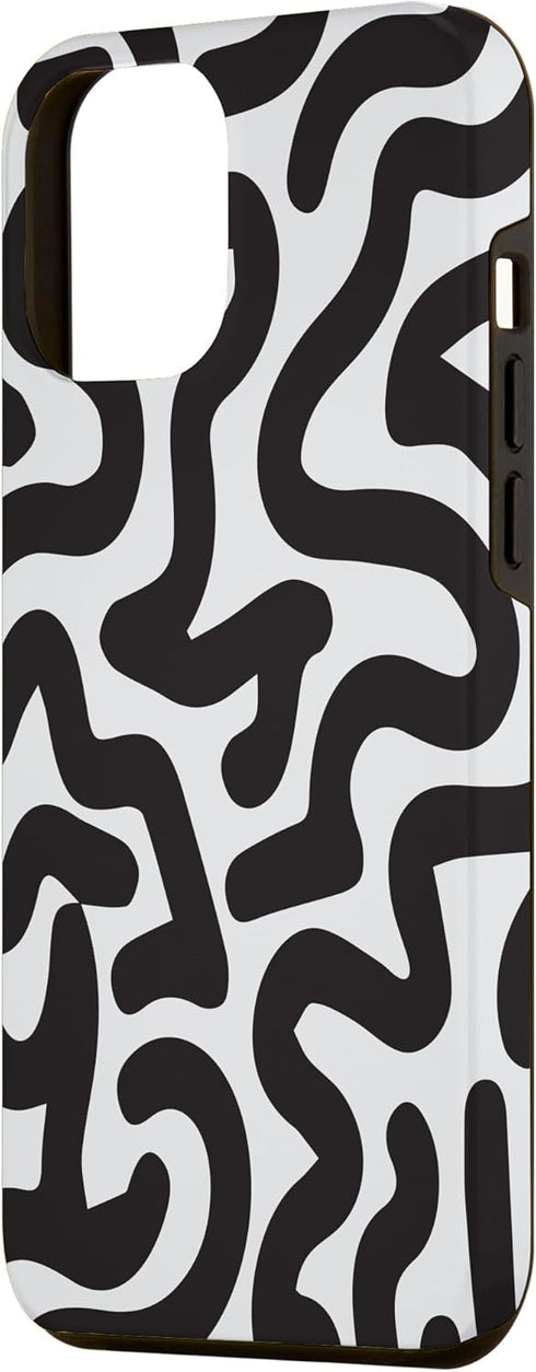 iPhone 14 Pro Max Black + White Abstract Pattern strengthen baby's brain power Case...