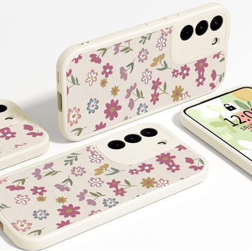 Designed for Samsung Galaxy A14 5G Case with Cute Flowers Floral Pattern for Women Girls Soft PU Leather Protective Case for Galaxy A14 5G-Pink...